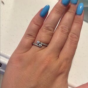 Pandora Silver Heart Ring Set